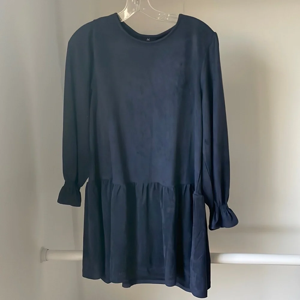 NWT Joh Apparel Size Small Faux Suede Navy Alize Tunic Dress - Picture 11 of 13